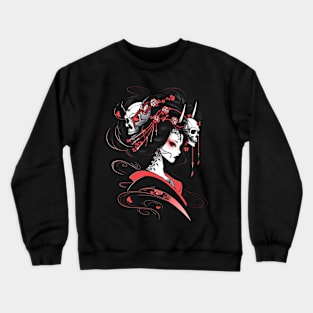 Geisha | Grim Reaper Geisha Skull | Cool Retro Japanese Aesthetic #14 Crewneck Sweatshirt